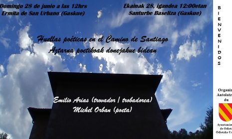 Foto evento - HUELLAS POÉTICAS EN EL CAMINO DE SANTIAGO – 28 de junio, domingo, a las 12:00 en GASCUE (ermita San Urbano)