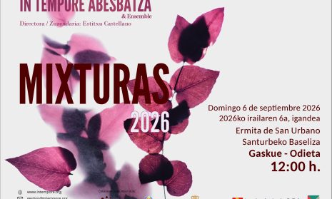Foto evento - MIXTURAS 2026 – Coro In Tempore Abesbatza & Ensemble – Domingo, 6 de Septiembre, 12:00 – Ermita San Urbano (Gascue)